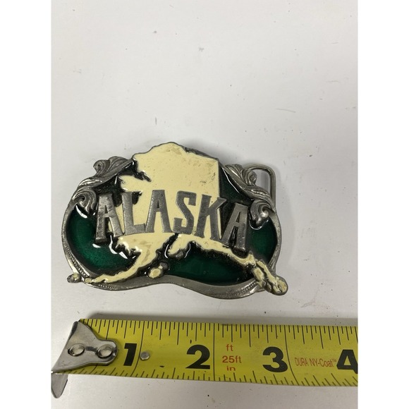 Alaska Great Land Last Frontier State Vintage 1984 Siskiyou Belt Buckle Enamel - Picture 3 of 4